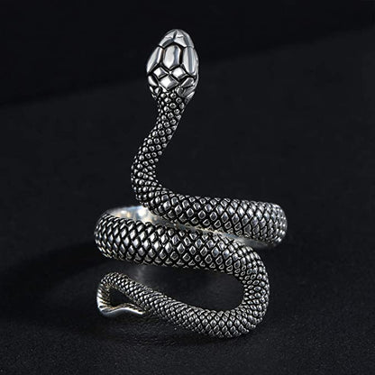 Silver Snake Ring for Men Women