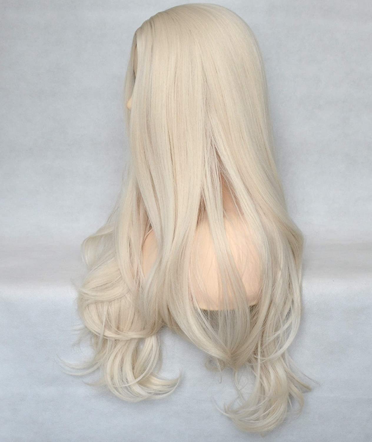 Platinum Blonde 60 Synthetic Wig 22 Inch No Lace Wig Sheer