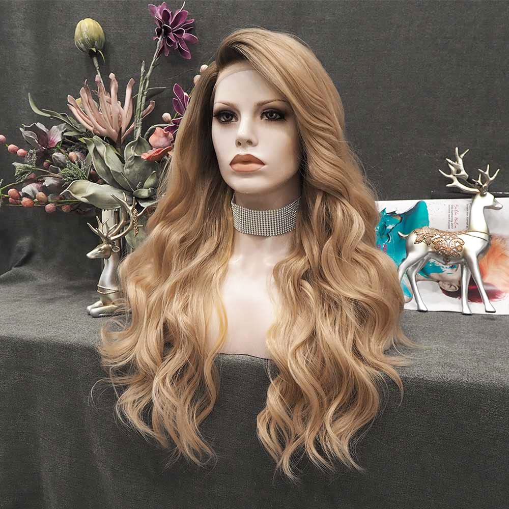 Ombre Honey Blonde Long Body Wavy Lace Front Wig