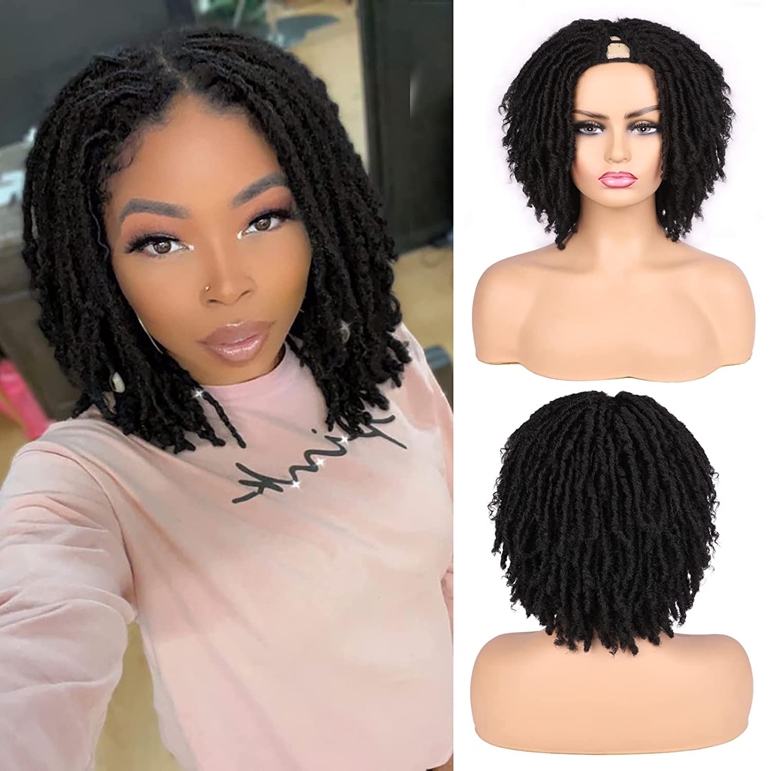 u part dread lock  Our Dreadlock Wig Short Twist Wig is perfect for a natural, stylish look. This lightweight wig features a beautiful twist style and is made of premium heat resistant synthetic fibers. The breathable cap provides superior comfort and an adjustable strap ensures a secure fit. Our Dreadlock Wig Short Twist Wig is perfect for any occasion.