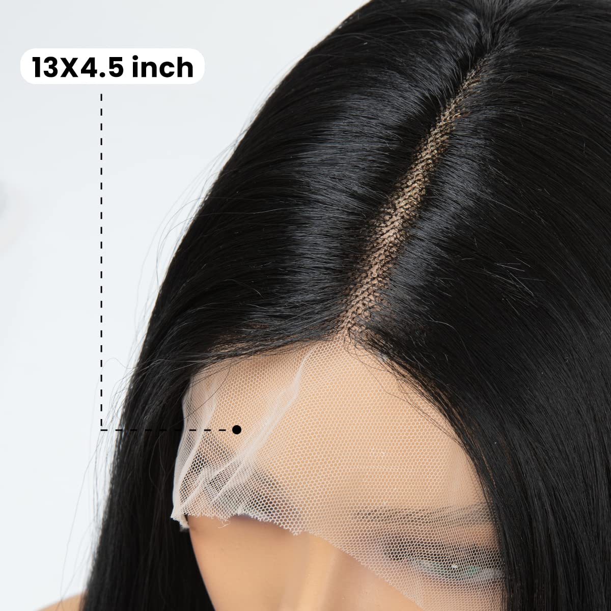 Long Straight Black Lace Front Wigs