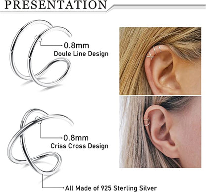 4Pcs Silver Cartilage Earrings Set