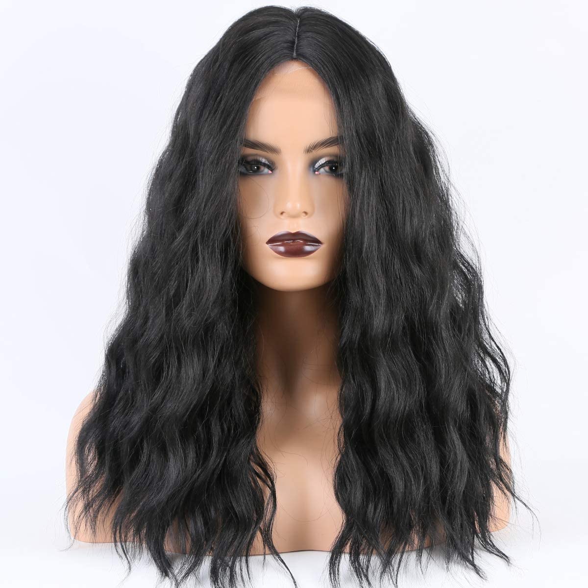 Long Black Wavy Wig-1B Black Wavy Hairstyles -Wigs & Hairpieces – Sheer  Beauté & Jewelry