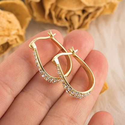 Gold Oval Hoop Earrings-Women Fashion Jewelry