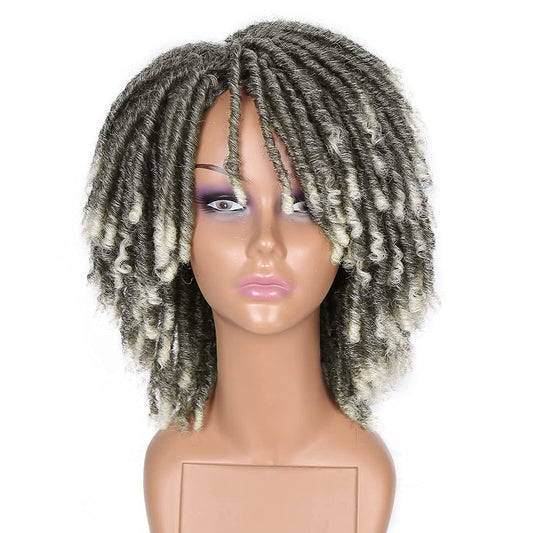  Our Dreadlock Wig Short Twist Wig is perfect for a natural, stylish look. This lightweight wig features a beautiful twist style and is made of premium heat resistant synthetic fibers. The breathable cap provides superior comfort and an adjustable strap ensures a secure fit. Our Dreadlock Wig Short Twist Wig is perfect for any occasion. grey highlight wig Twist Synthetic Short Braided Hair Curly Crochet Brown Afro Full Long Men Cap Ombre Classic