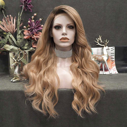 Ombre Honey Blonde Long Body Wavy Lace Front Wig