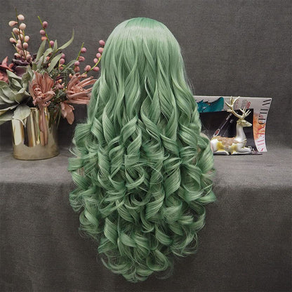 Green Long Body Wavy Lace Front Wig