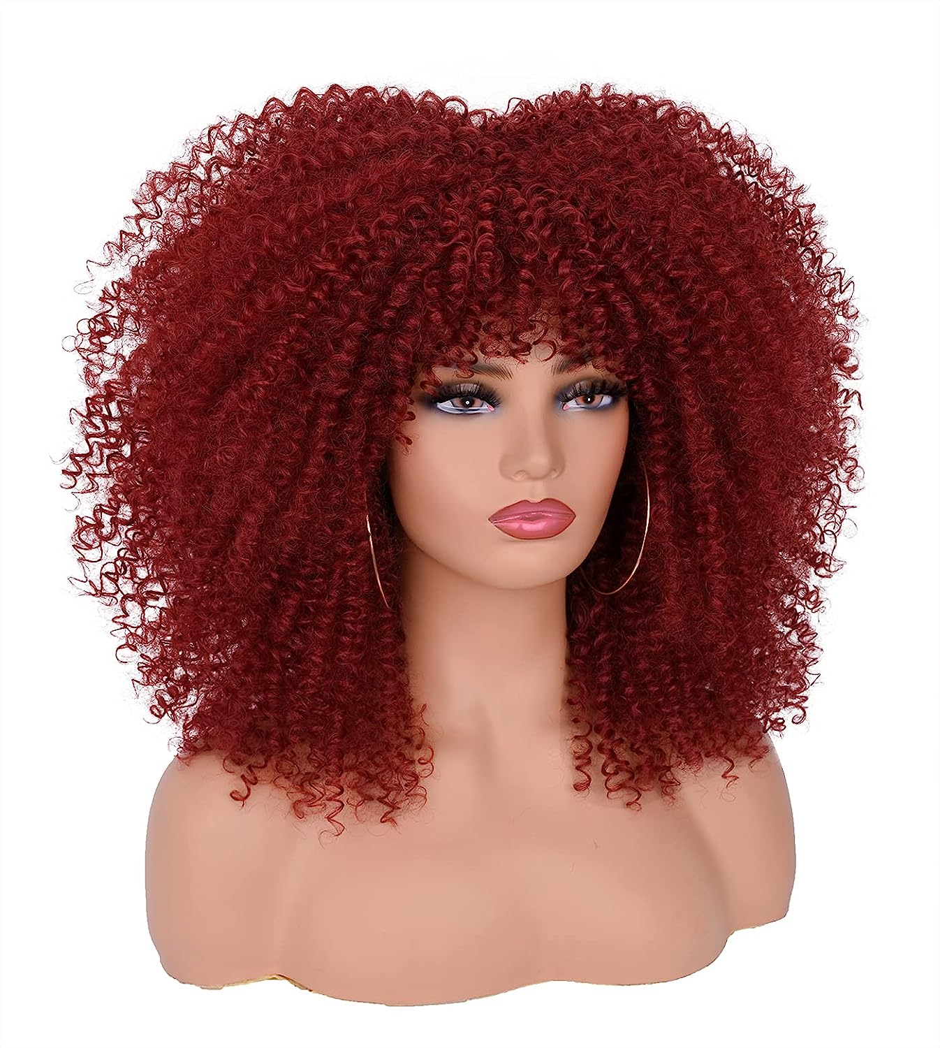 Kinky Curly Wigs With Bangs