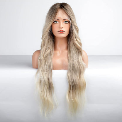 Ombre Platinum Blonde Middle Part Lace Wig