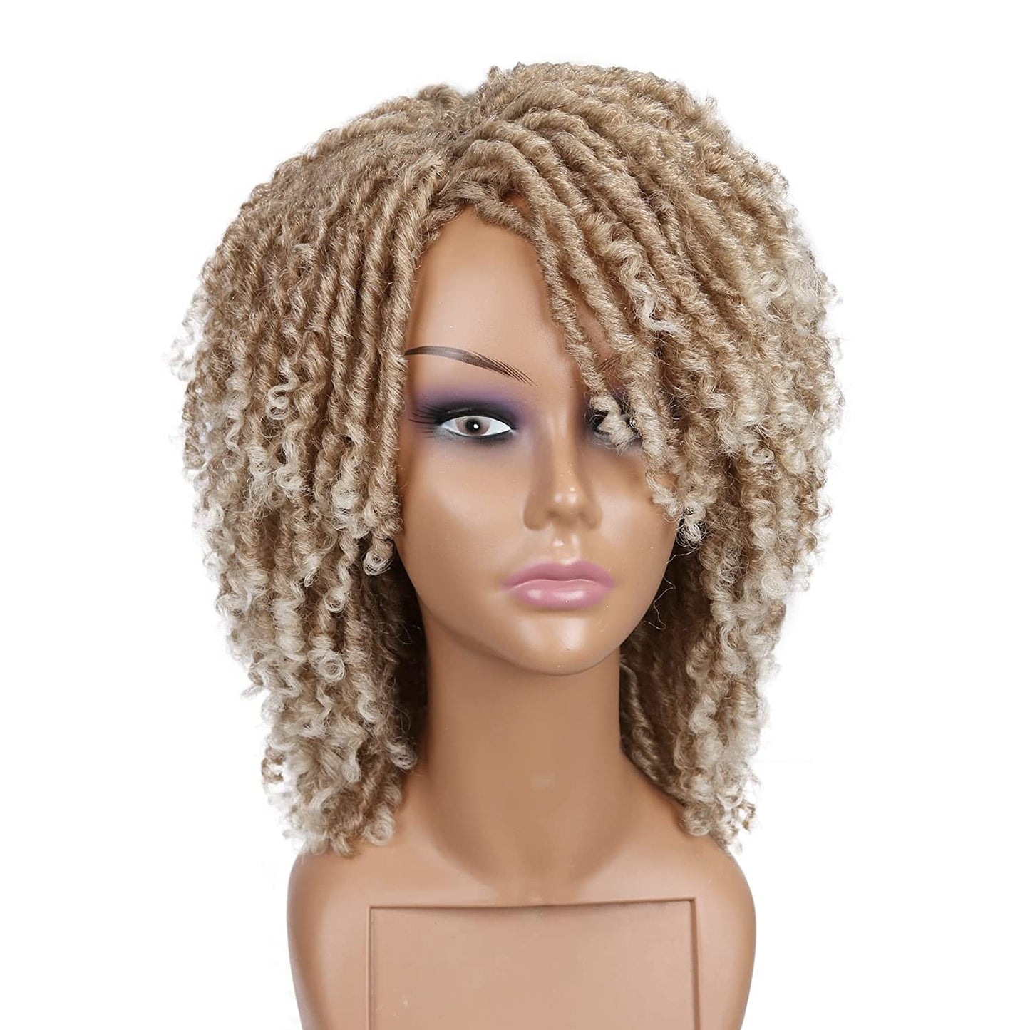 blonde wig,wigs for black women,dreadlocks wig, Our Dreadlock Wig Short Twist Wig is perfect for a natural, stylish look. This lightweight wig features a beautiful twist style and is made of premium heat resistant synthetic fibers. The breathable cap provides superior comfort and an adjustable strap ensures a secure fit. Our Dreadlock Wig Short Twist Wig is perfect for any occasion.