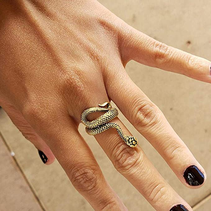 Gold Vintage Snake Ring for Men Women