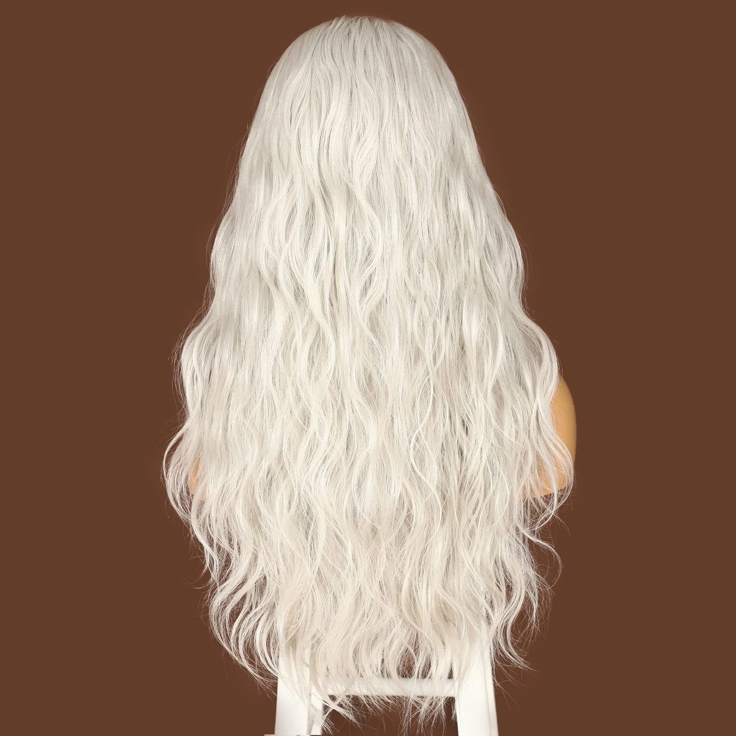 Platinum Blonde Long Wavy Headband Wigs
