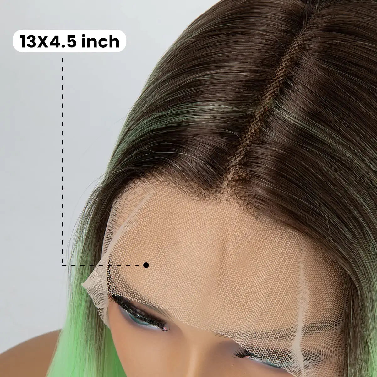Straight Ombre Light Green Lace Front Wig