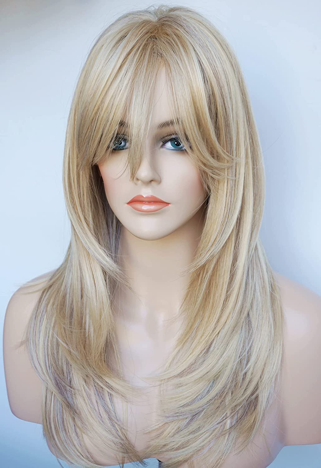 Ash Blonde Highlight With Bangs