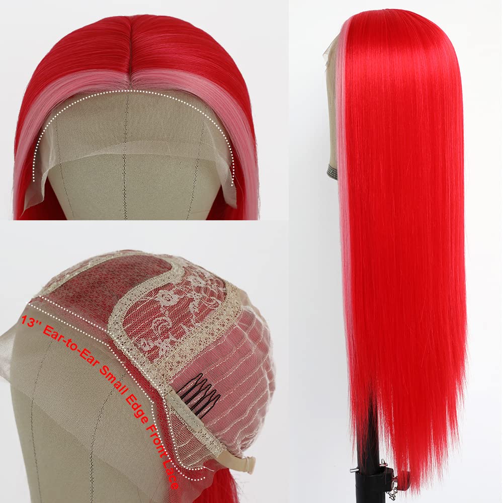 Raspberry Red Hair Color Lace Front Wig 