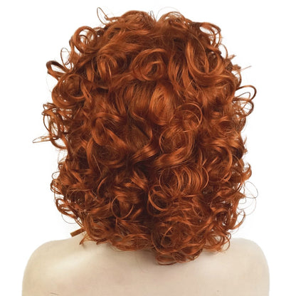 Short Curly Layered Copper Red Hair Wigs