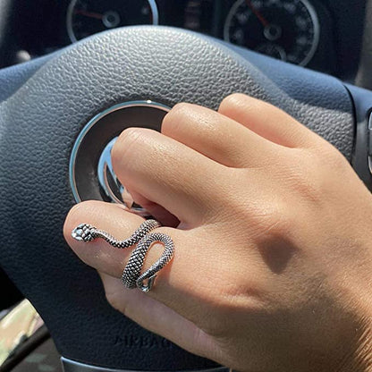 Silver Snake Ring for Men Women