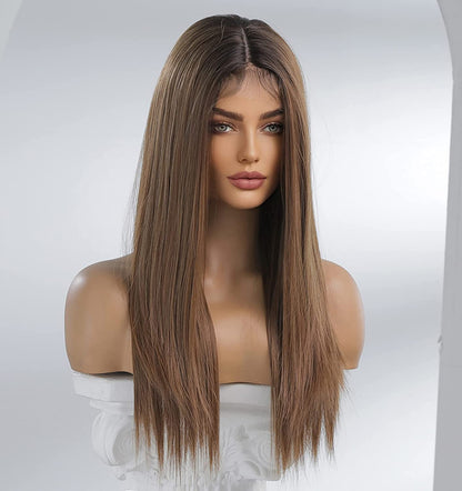 brown lacefront wig,medium brown wig,brown hair wigs for women,black ombre wig,hair ombre wig,ombre wigs,straight wigs,straight hair wig,straight wigs for women,lace synthetic wig,wigs for black women,lace wig,hair wig,synthetic wigs,wig synthetic,soft synthetic wigs