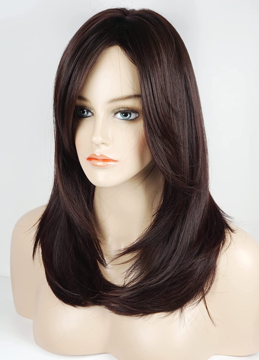 Long Brown Layered Shoulder Length Wig