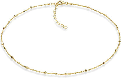 18K Gold Over 925 Sterling Silver Necklace for Women
