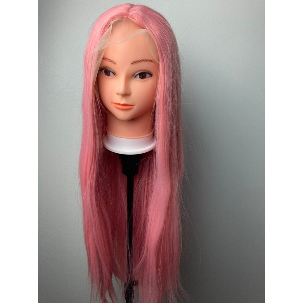 Pink Wig,Natural Straight Lace Wig,Lace Front Wig,Middle Part Pink Wig,Long Baby Pink Wig,Pink Lace Front Wig,Cosplay Wigs For Women Drag