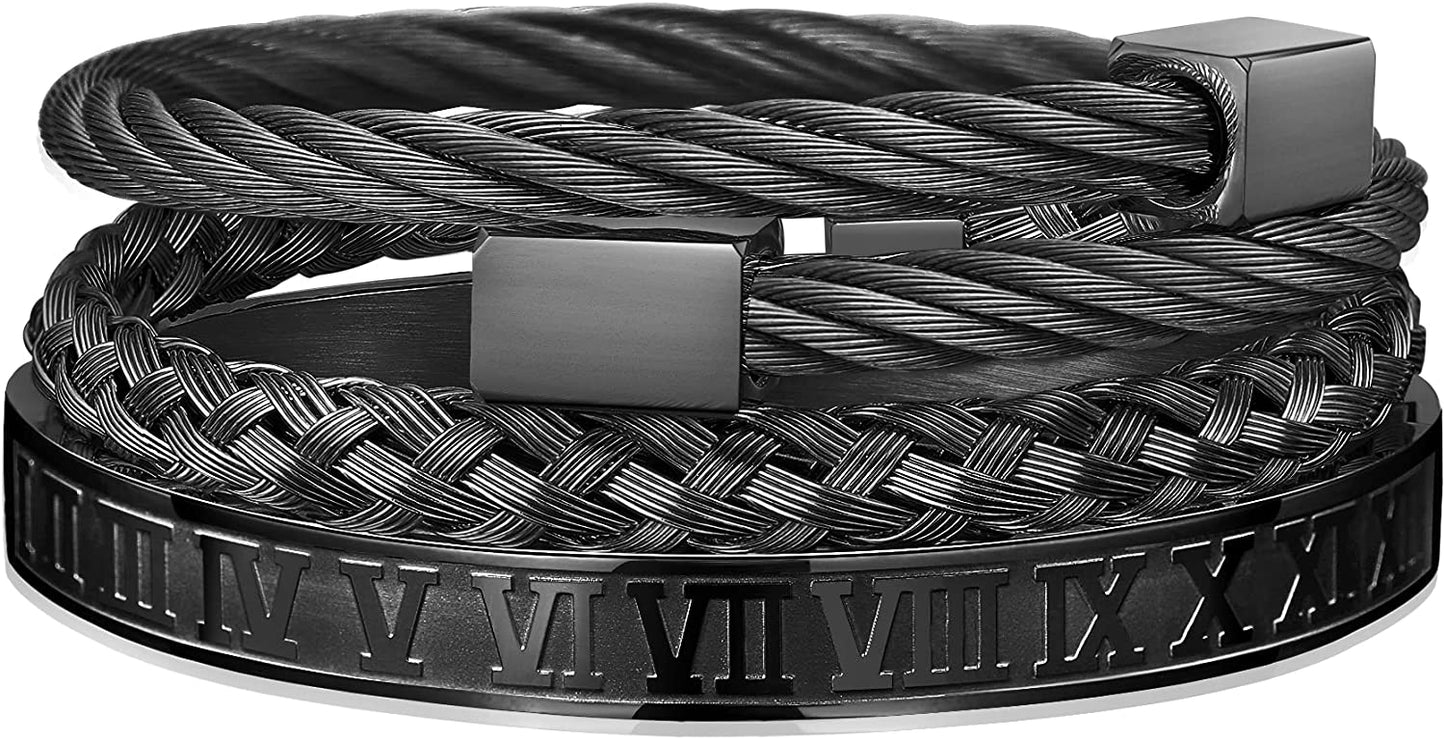 Gold Roman Numeral Bangle Bracelet Twisted Cable Bracelet