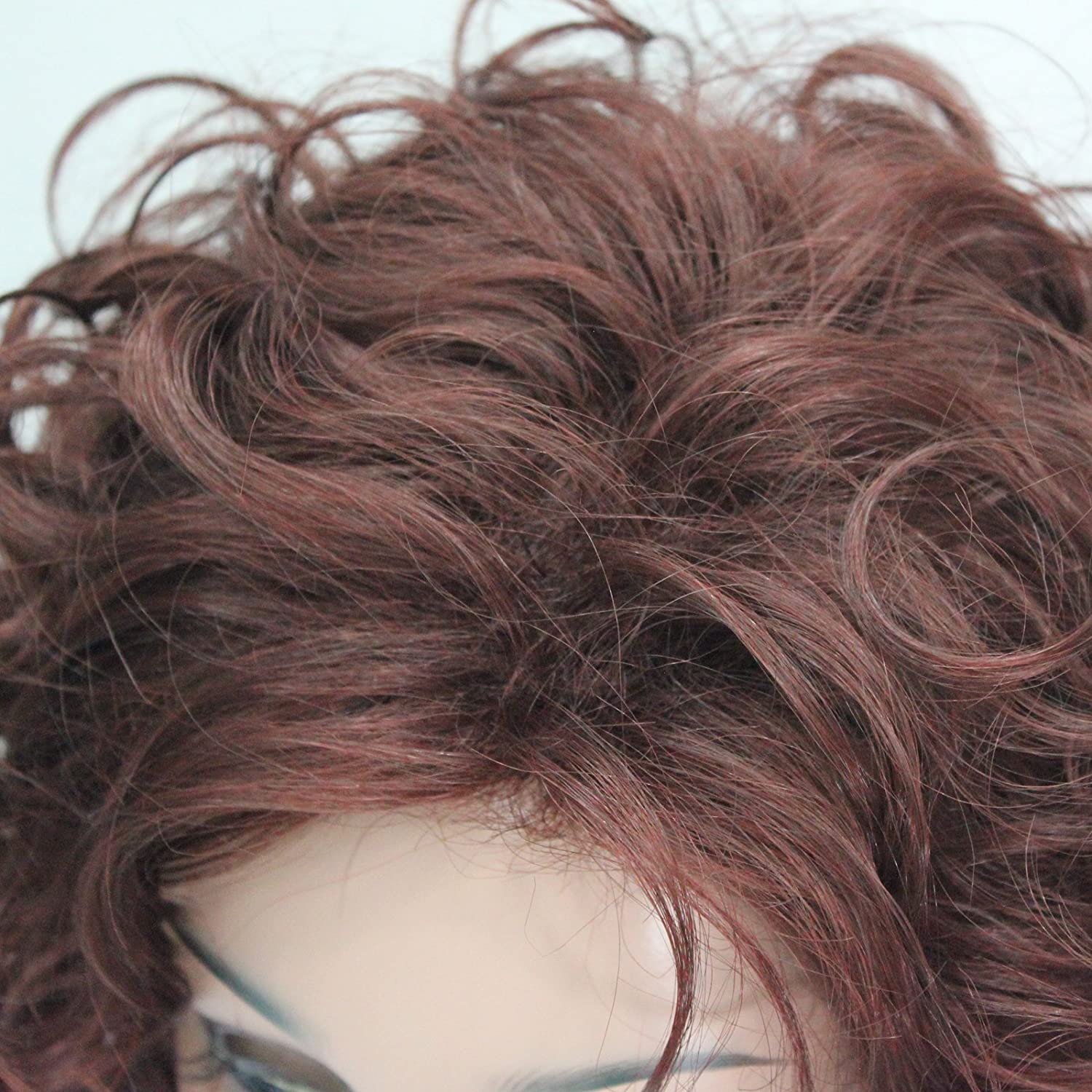 Short curly auburn on sale wig