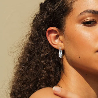 Silver Oval Hoop Earrings-Women Fashion Jewelry