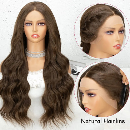 Brown Long Wavy Lace Front Wig