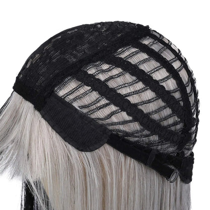 Half Grey Half Black Split Dye Cosplay Wigs-