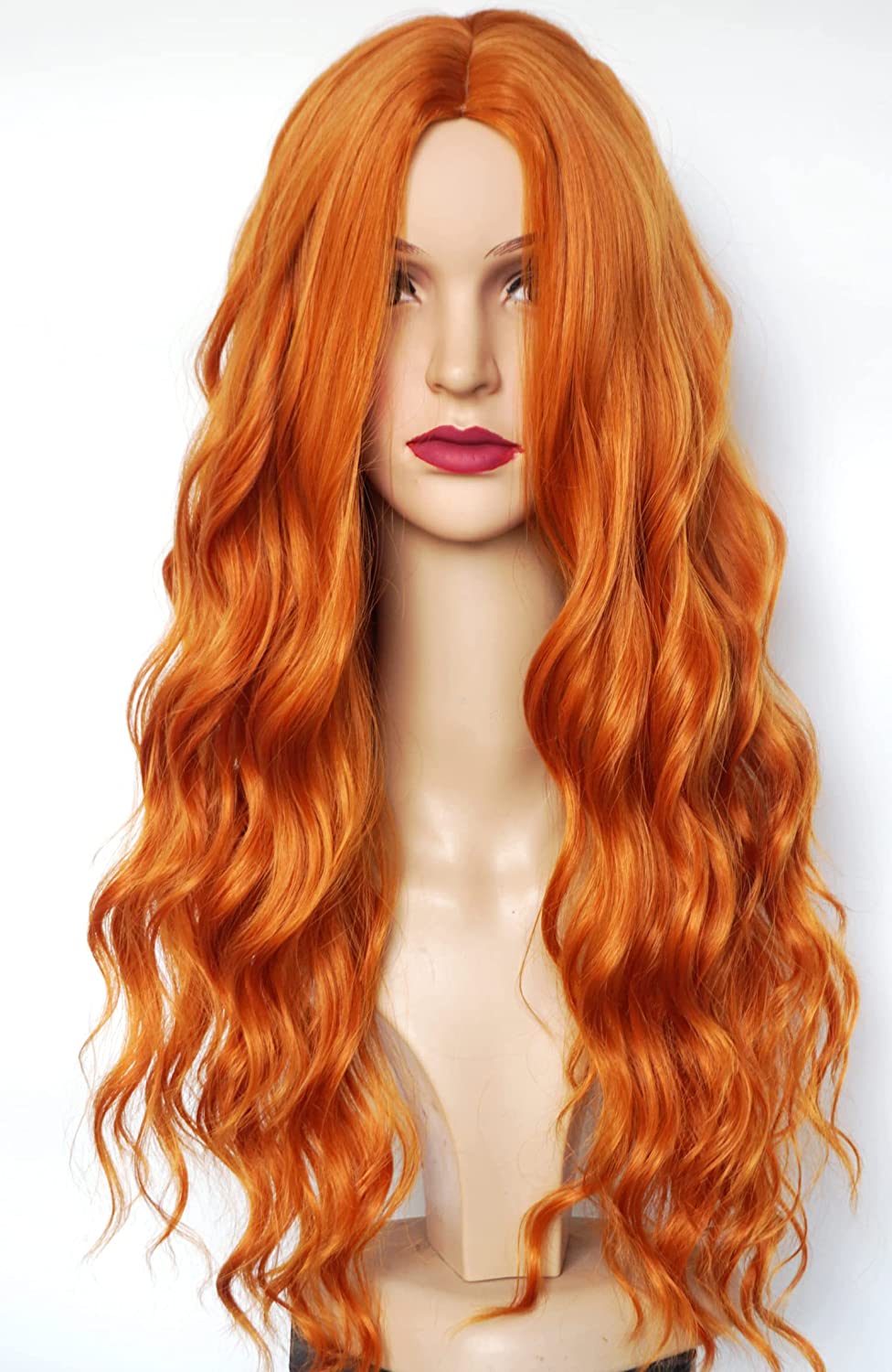 Ginger Red -Dark Orange Wavy Wig