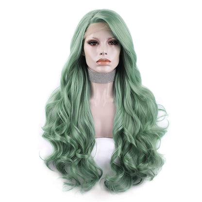 Green Long Body Wavy Lace Front Wig