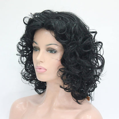 Bob Black Curly Layered Wig