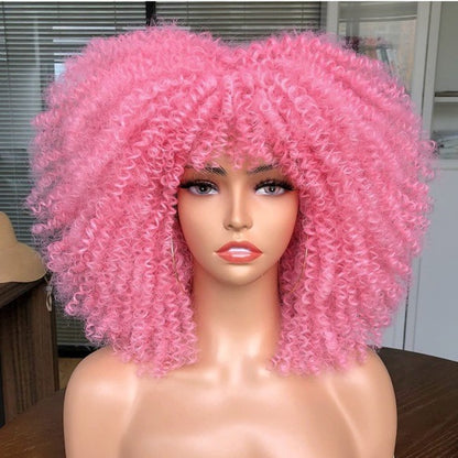 PIink Afro Kinky Full Wig
