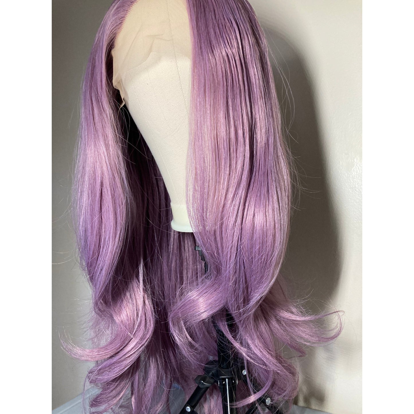 Long Purple Wavy Lace Front Wig