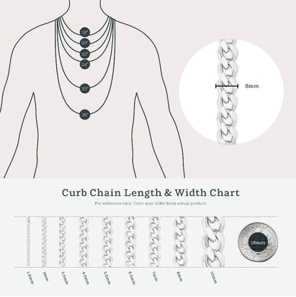 Fine Men's 925 Sterling Silver Jewelry-8MM Cuban Curb Link Anklet Brace
