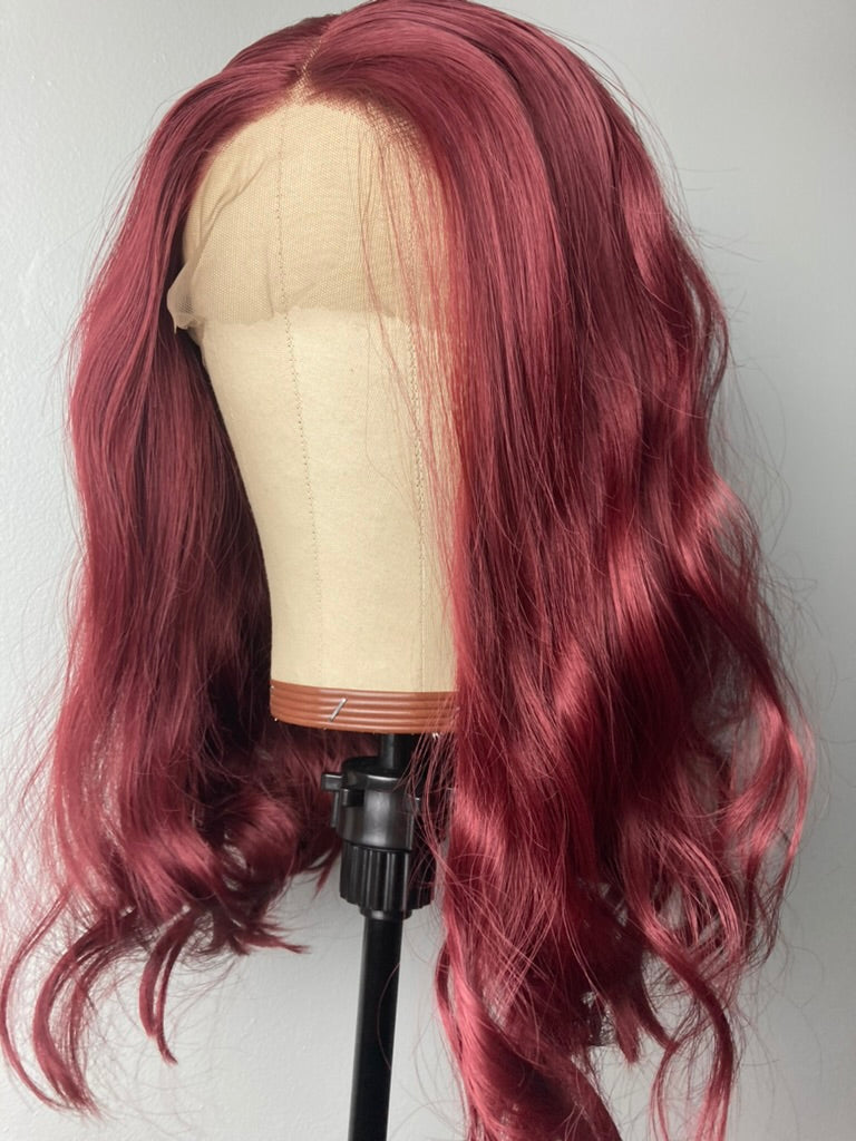 Burgundy Red Short Bob Wigs 13×4 Lace Front Wig