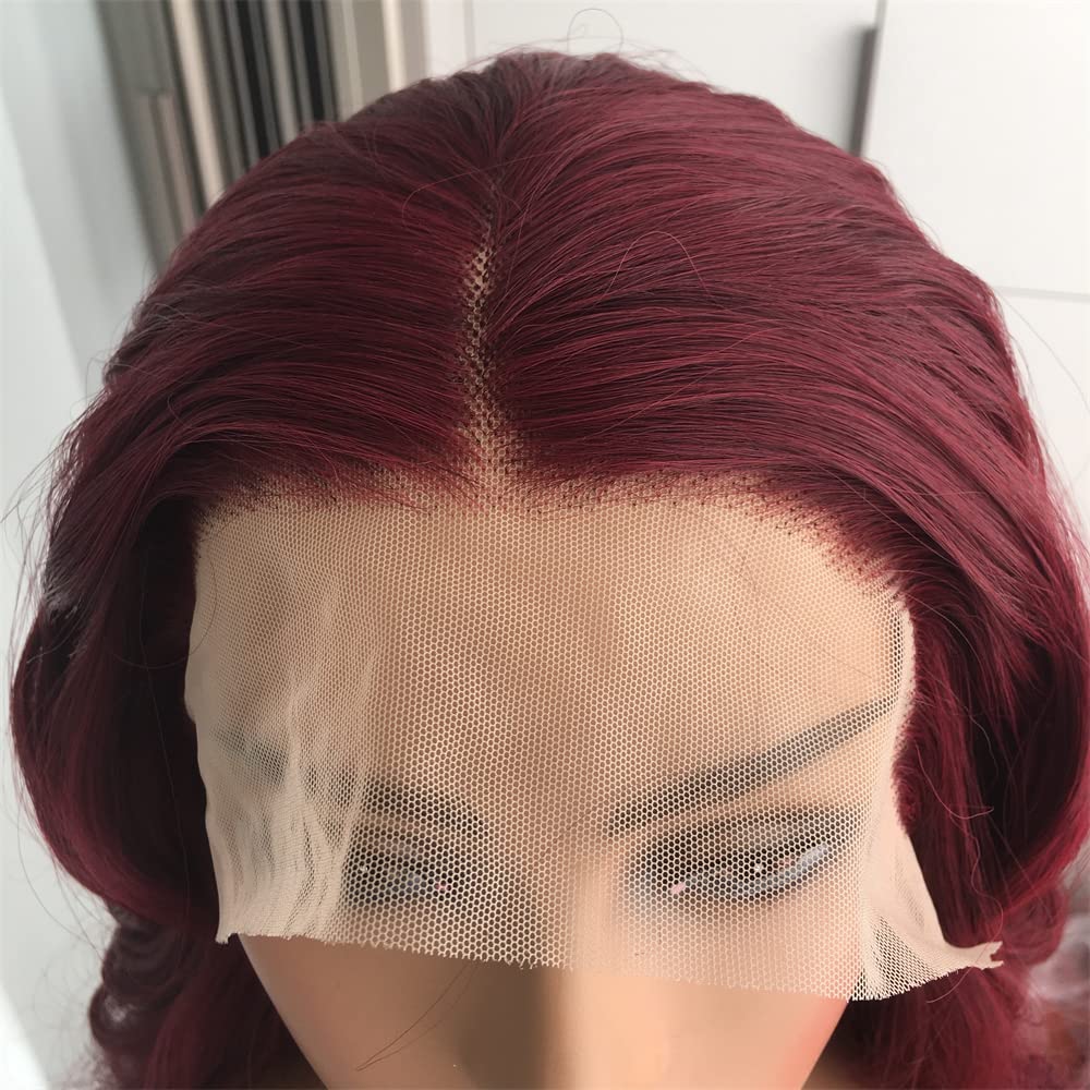 Burgundy Human Hair Lace Front Wigs Sheer Beaut Jewelry