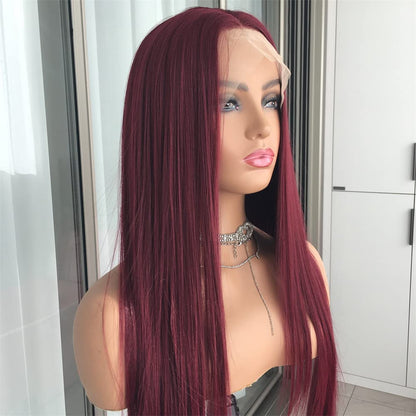 Burgundy-Lace-Front-Wigs-Human-Hair-Straight-99j-13x4-Hd-Transparent-Lace-Front-Wig-Red-Wigs 99j Burgundy Lace Front Wigs Human Hair Pre Plucked 13x4 Straight 99j Human Hair Wig with Baby Hair 150% Density Wine Red Wig Colored straight 99j Lace