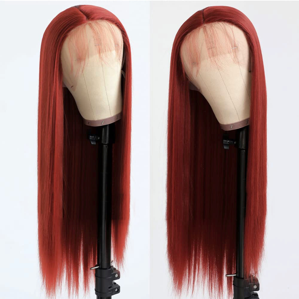 Long Straight Ginger T part Lace Front Wigs