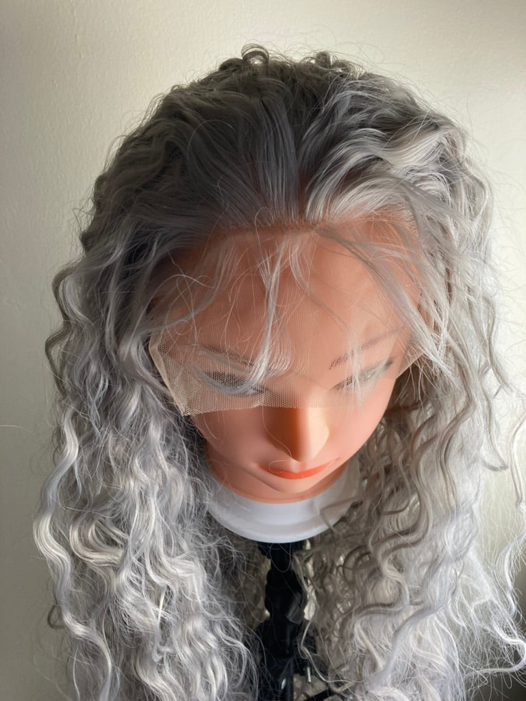 Grey Wig Gray Wig -Curly 13x4 Lace Front Wig