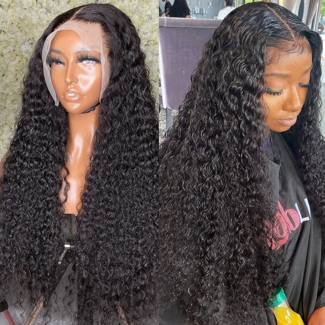 Long Deep Wave Brazilian Human Hair 360 13x6 Lace Frontal Wigs
