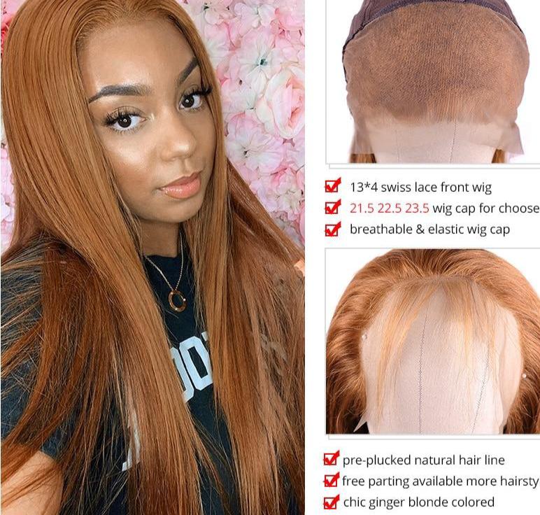 Peruvian Lace Front Human Hair Straight Pre Plucked Non-Remy Wig