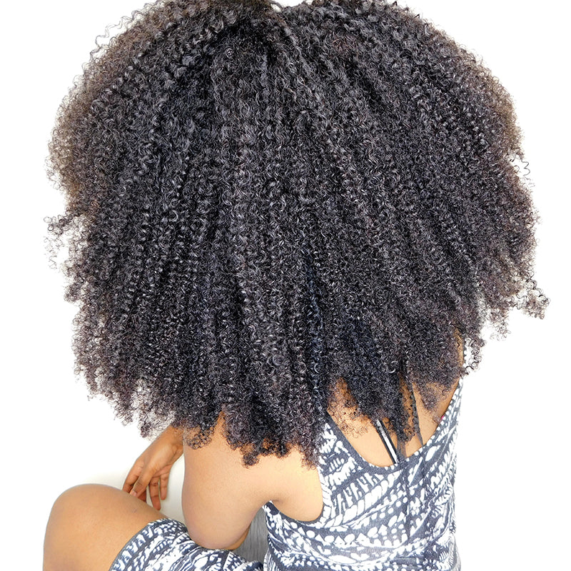 Afro Kinky Curly Human Hair Weave With Closure  4B 4C Hair Extensions –  Sheer Beauté & Jewelry