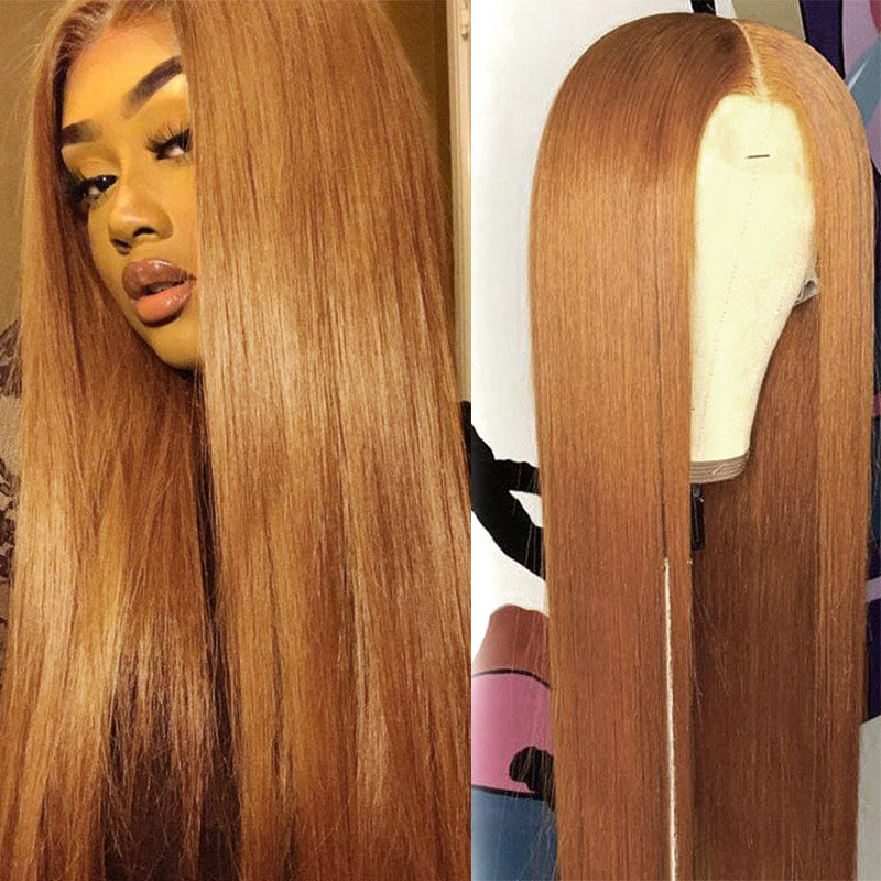 Peruvian Lace Front Human Hair Straight Pre Plucked Non-Remy Wig