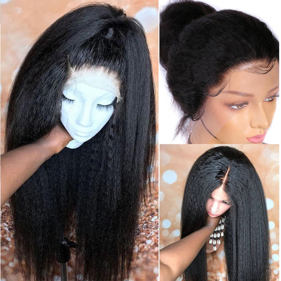 Yaki Kinky Straight Brazilian Human Hair Wigs