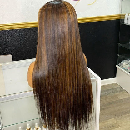 Highlight Straight Brazilian Human Hair Wigs|13x4 Lace Hair Wigs