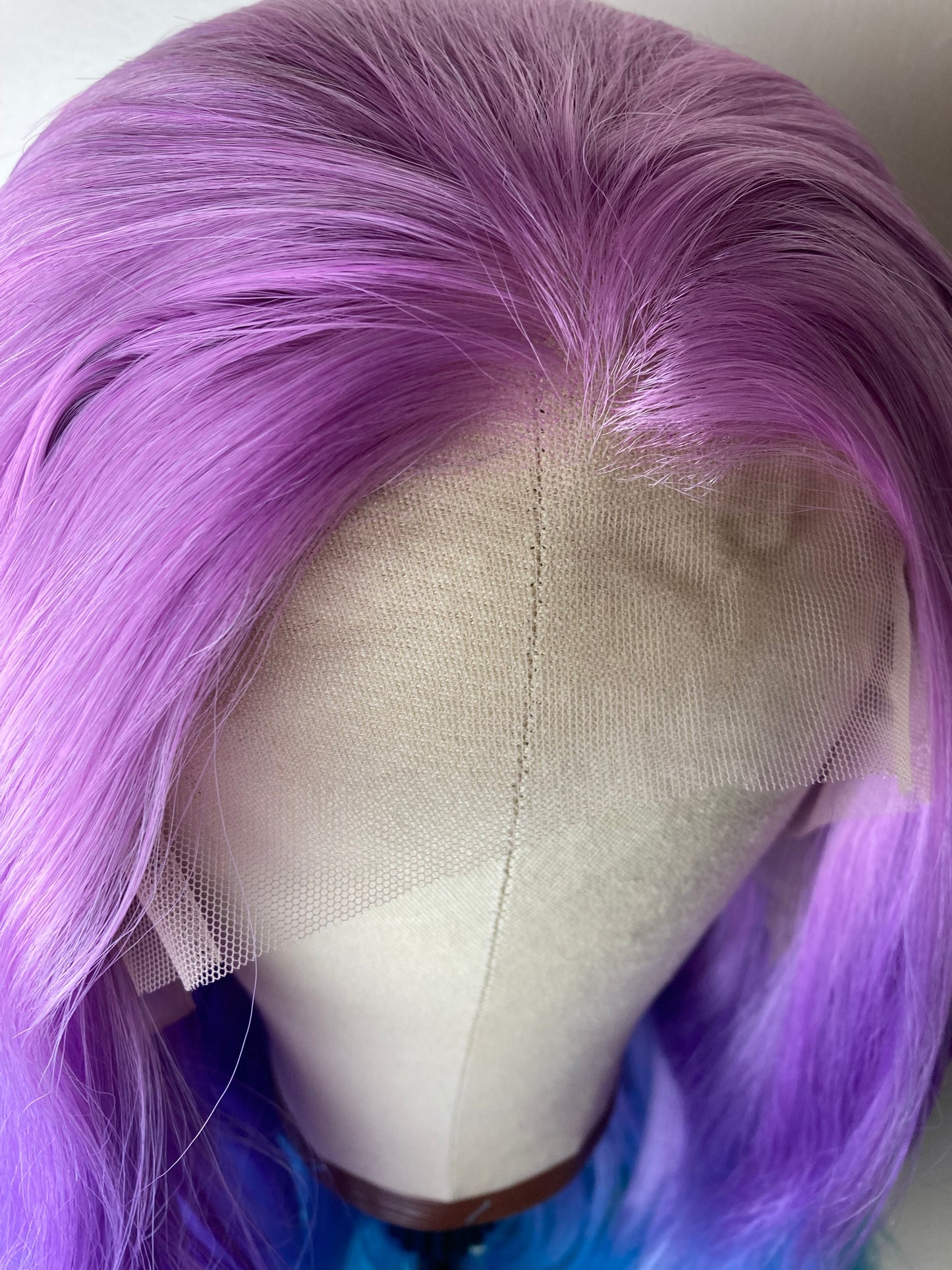  Ombre Purple Blue Wig Synthetic Lace Front Wig Natural Wavy Wig Multicolor Cosplay Wigs For Women
