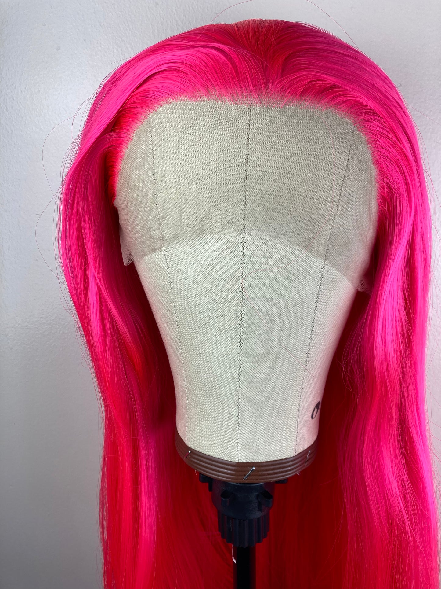 Hot Pink Straight Lace Front Wigs