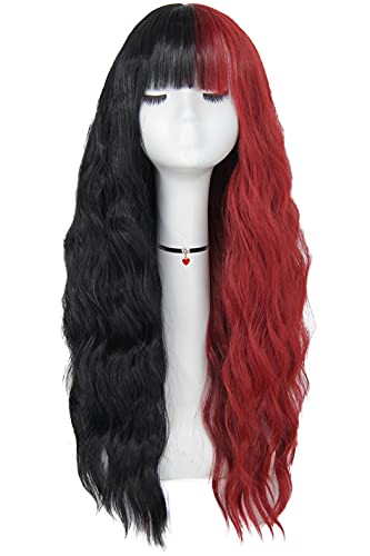 Long Black and Red Body Wavy Wig - Stunning & Stylish-Lolita Anime Wig